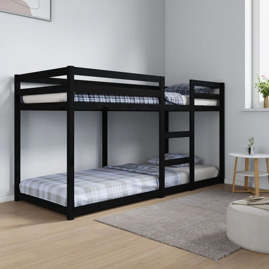 vidaXL Bunk Bed Black 80x200 cm Solid Wood Pine