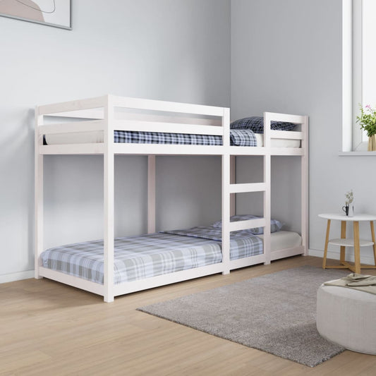 vidaXL Bunk Bed White 75x190 cm Solid Wood Pine