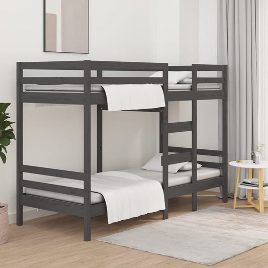 vidaXL Bunk Bed Grey 90x200 cm Solid Wood Pine