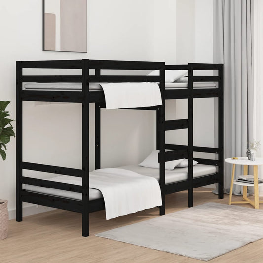 vidaXL Bunk Bed Black 80x200 cm Solid Wood Pine