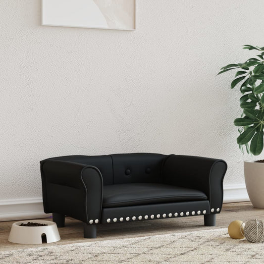 vidaXL Dog Bed Black 70x45x30 cm Faux Leather