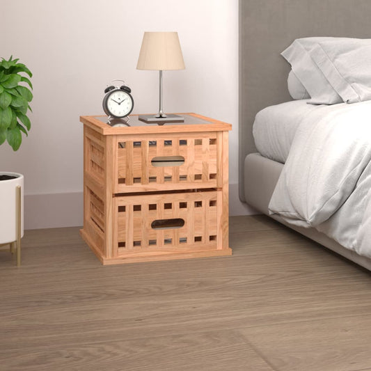 vidaXL Bedside Cabinet 34x34x34 cm Solid Wood Walnut