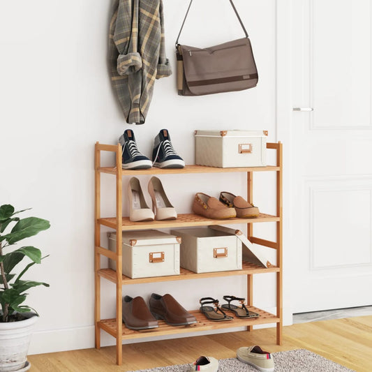vidaXL Shoe Racks 2 pcs 69x27x41 cm Solid Wood Walnut