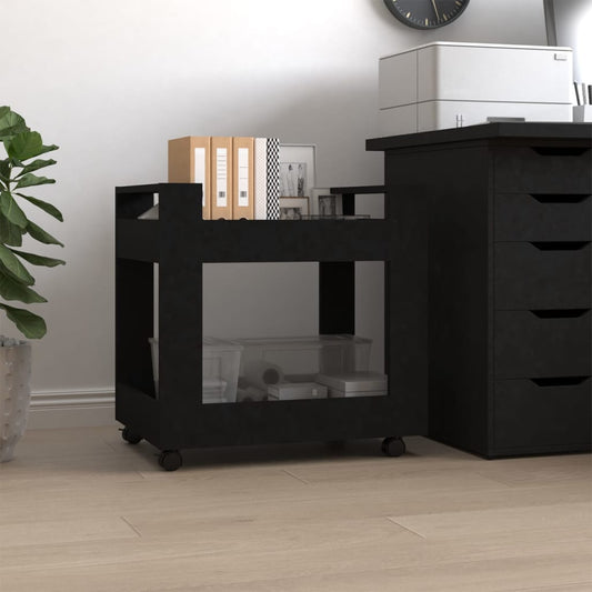 vidaXL Desk Trolley Black 60x45x60 cm Engineered Wood