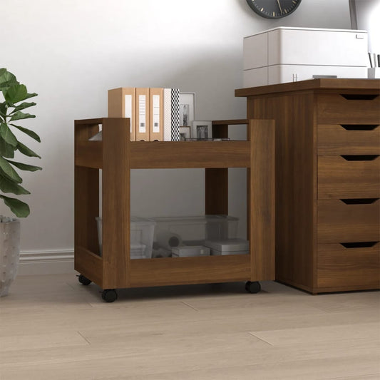 vidaXL Desk Trolley Brown Oak 60x45x60 cm Engineered Wood