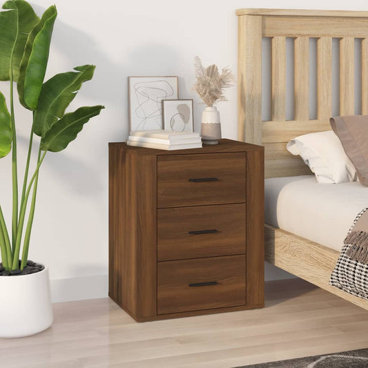 vidaXL Bedside Cabinet Brown Oak 50x36x60 cm Engineered Wood