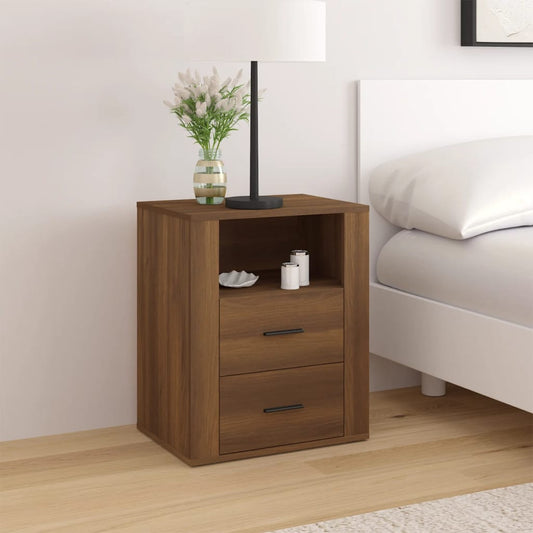 vidaXL Bedside Cabinet Brown Oak 50x36x60 cm Engineered Wood
