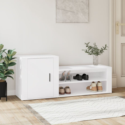 vidaXL Shoe Cabinet White 130x35x54 cm Engineered Wood