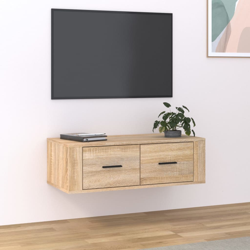 vidaXL Hanging TV Cabinet Sonoma Oak 80x36x25 cm Engineered Wood