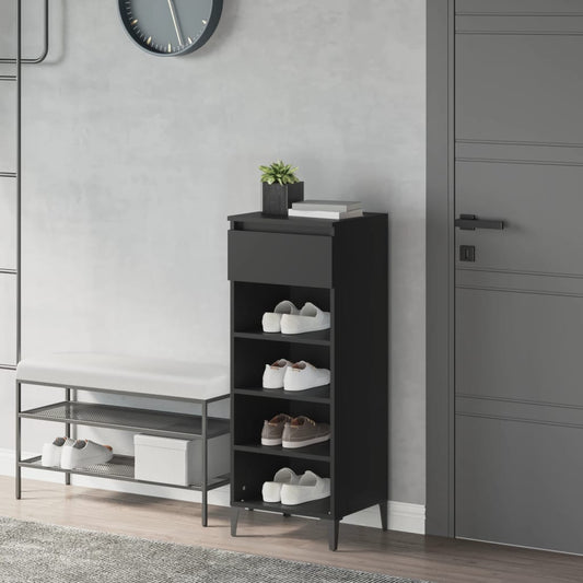 vidaXL Shoe Rack Black 40x36x105 cm Engineered Wood