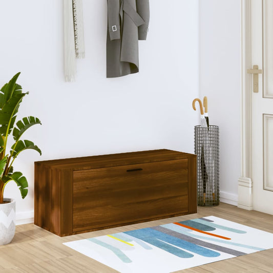 vidaXL Wall Shoe Cabinet Brown Oak 100x35x38 cm Engineered Wood