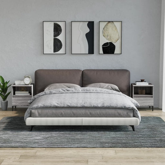vidaXL Bedside Cabinets 2 pcs Grey Sonoma 40x35x50 cm