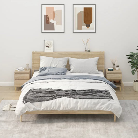 vidaXL Bedside Cabinets 2 pcs Sonoma Oak 40x35x50 cm