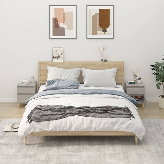 vidaXL Bedside Cabinets 2 pcs Concrete Grey 40x35x50 cm