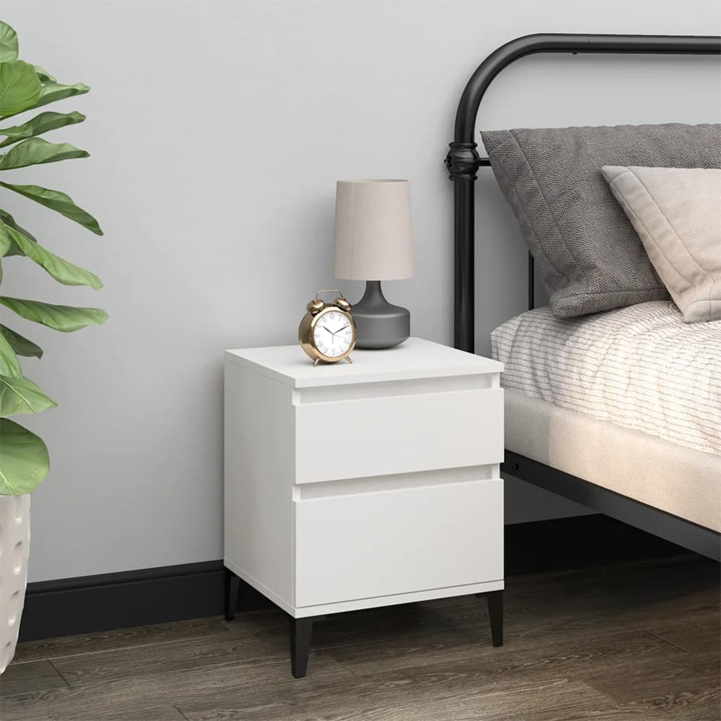 vidaXL Bedside Cabinet White 40x35x50 cm
