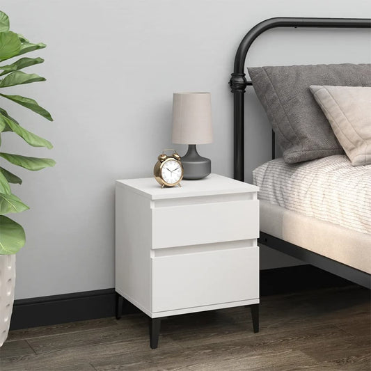 vidaXL Bedside Cabinet White 40x35x50 cm