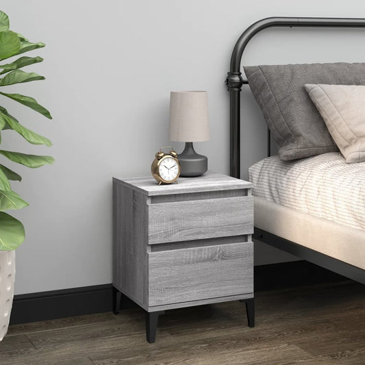 vidaXL Bedside Cabinet Grey Sonoma 40x35x50 cm