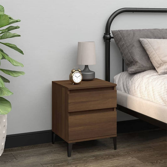 vidaXL Bedside Cabinet Brown Oak 40x35x50 cm
