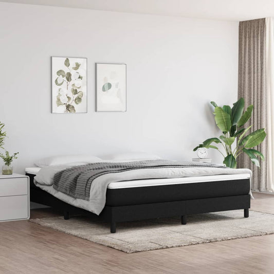 vidaXL Box Spring Bed Frame Black 180x200 cm Super King Fabric