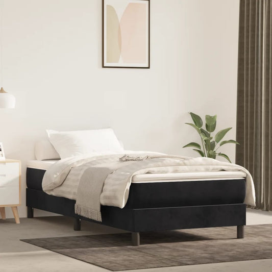vidaXL Box Spring Bed Frame Black 90x190 cm Single Velvet