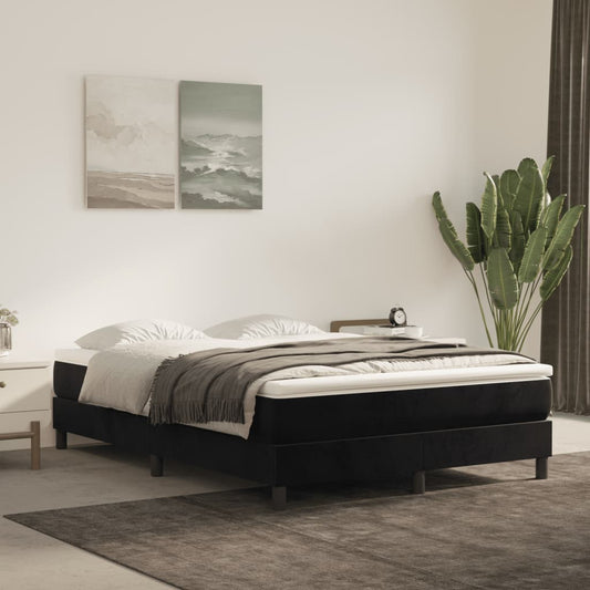 vidaXL Box Spring Bed Frame Black 135x190 cm Double Velvet