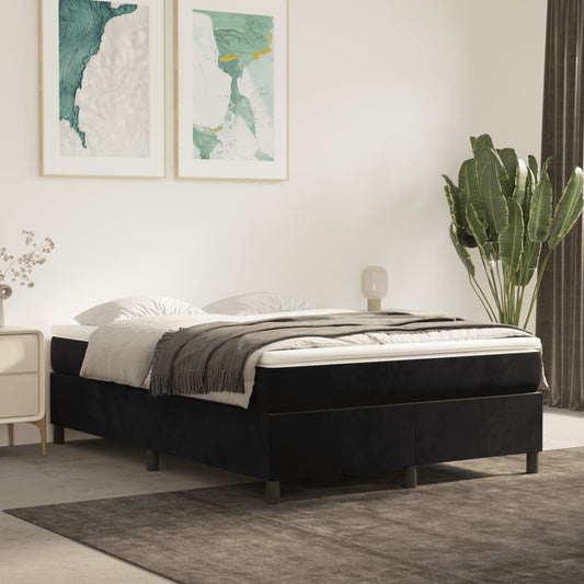 vidaXL Box Spring Bed Frame Black 135x190 cm Double Velvet