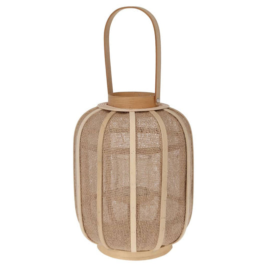 H&S Collection Hanging Lantern Rattan 24x31 cm Beige
