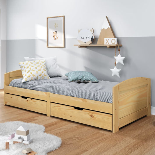 vidaXL Day Bed with 2 Drawers IRUN 90x200 cm Solid Wood Pine