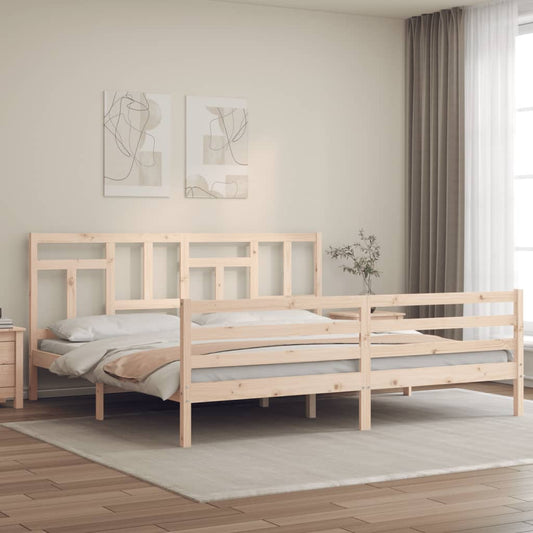 vidaXL Bed Frame with Headboard 200x200 cm Solid Wood