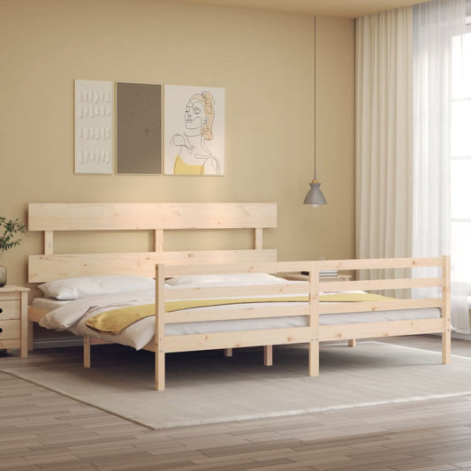 vidaXL Bed Frame with Headboard 200x200 cm Solid Wood