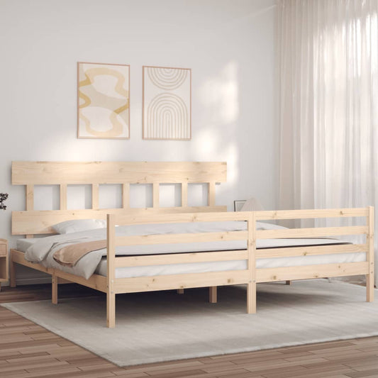 vidaXL Bed Frame with Headboard 200x200 cm Solid Wood