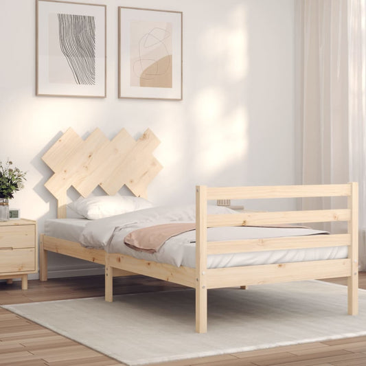 vidaXL Bed Frame with Headboard 100x200 cm Solid Wood
