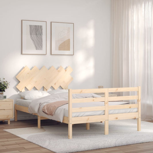 vidaXL Bed Frame with Headboard 120x200 cm Solid Wood