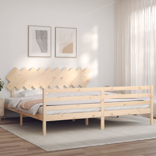 vidaXL Bed Frame with Headboard 200x200 cm Solid Wood