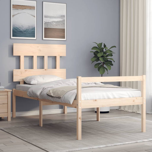 vidaXL Bed Frame with Headboard 100x200 cm Solid Wood