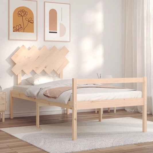 vidaXL Bed Frame with Headboard 100x200 cm Solid Wood