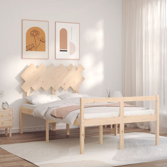 vidaXL Bed Frame with Headboard 120x200 cm Solid Wood