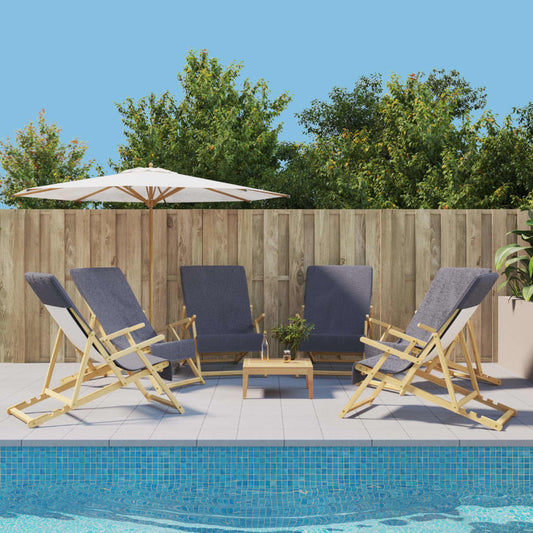 vidaXL Beach Towels 6 pcs Anthracite 60x135 cm Fabric 400 GSM