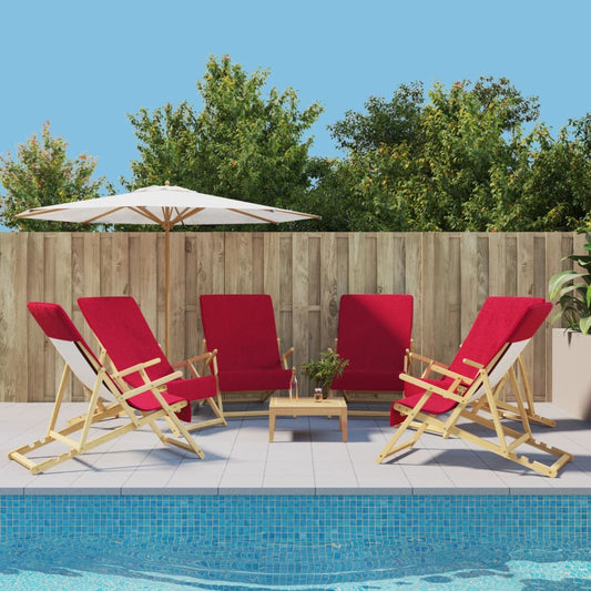 vidaXL Beach Towels 6 pcs Burgundy 60x135 cm Fabric 400 GSM