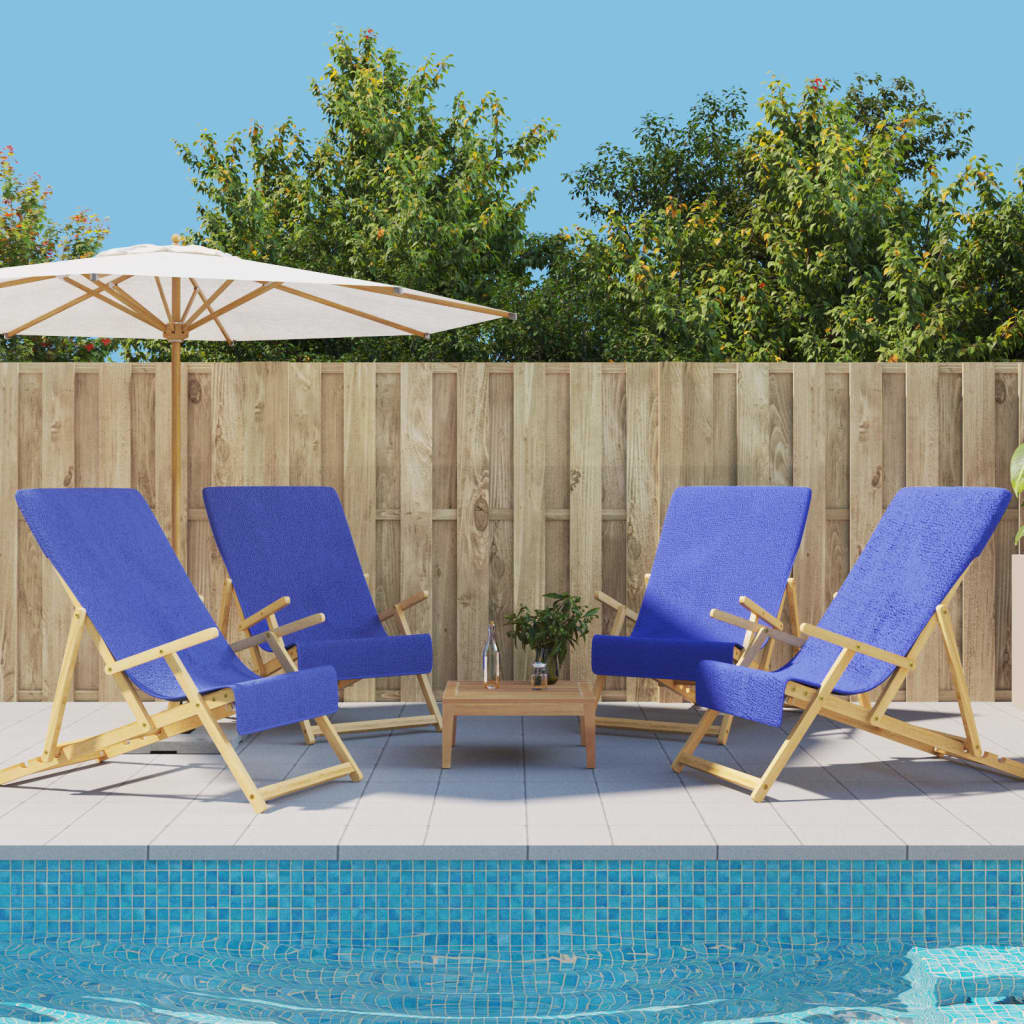 vidaXL Beach Towels 4 pcs Royal Blue 60x135 cm Fabric 400 GSM