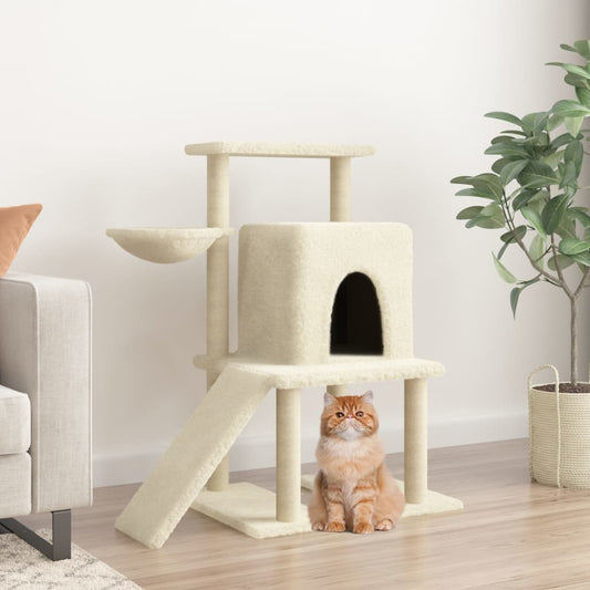 vidaXL Cat Tree with Sisal Scratching Posts Cream 96.5 cm