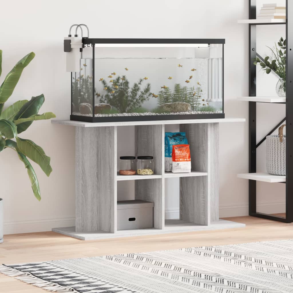 vidaXL Aquarium Stand Grey Sonoma 100x40x60 cm Engineered Wood