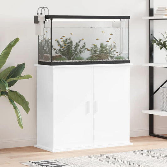 vidaXL Aquarium Stand High Gloss White 81x36x73 cm Engineered Wood