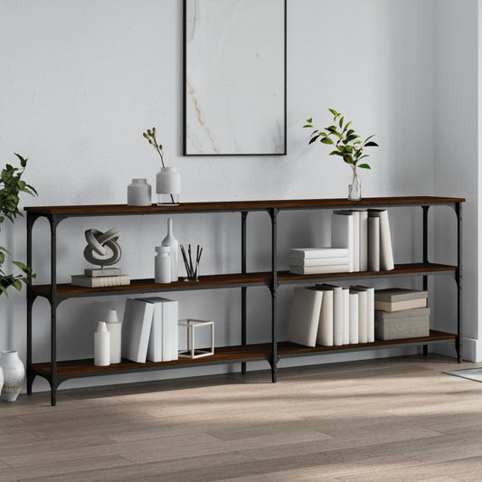 vidaXL Console Table Brown Oak 200x29x75 cm Engineered Wood