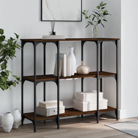 vidaXL Console Table Brown Oak 102x35x90 cm Engineered Wood