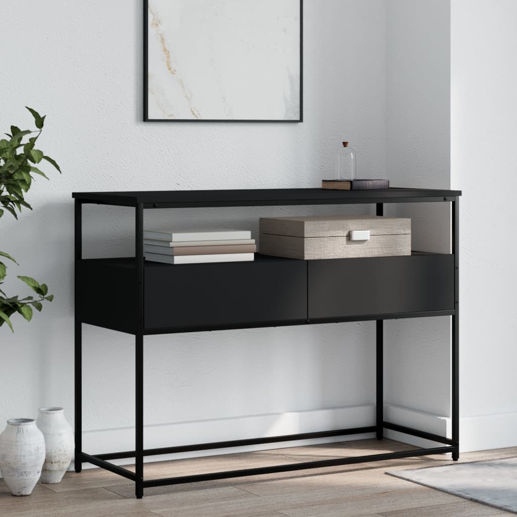 vidaXL Console Table Black 100x40x75 cm Engineered Wood