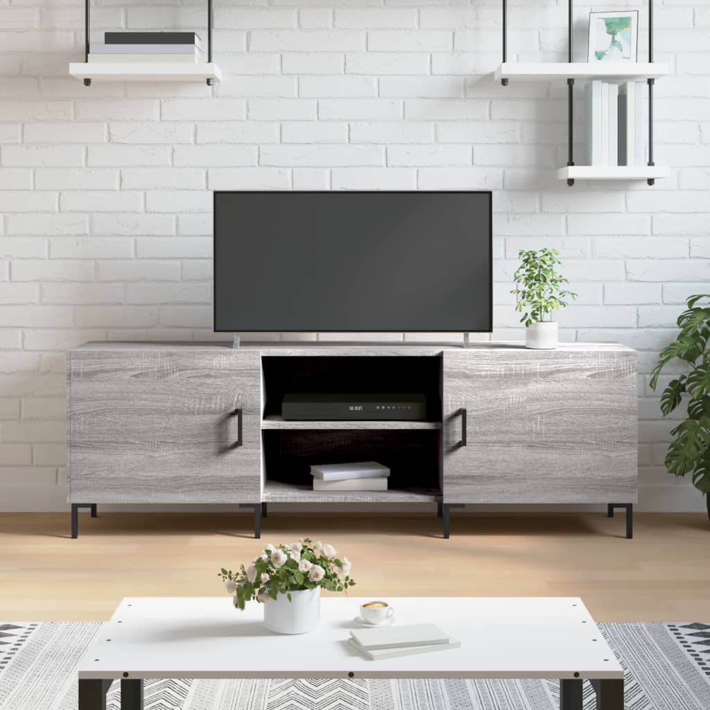 vidaXL TV Cabinet Grey Sonoma 150x30x50 cm Engineered Wood