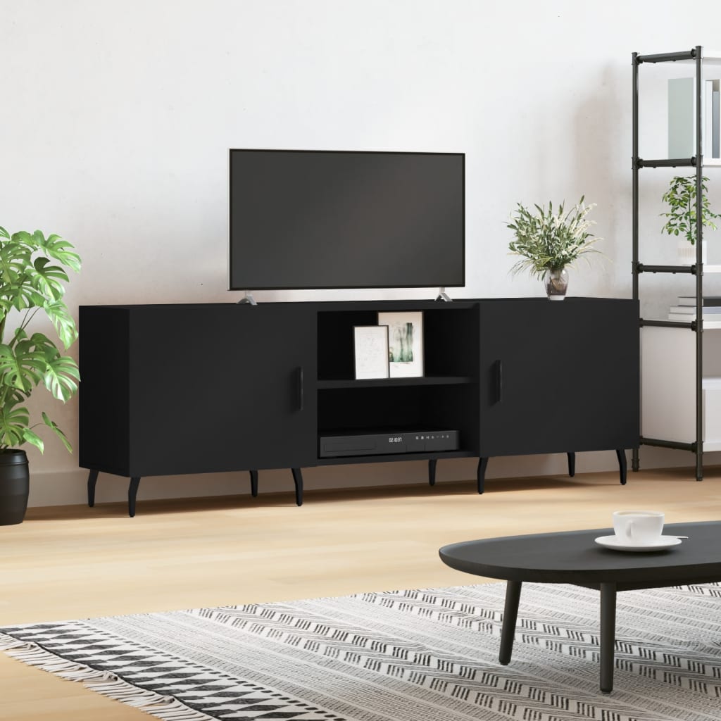 vidaXL TV Cabinet Black 150x30x50 cm Engineered Wood