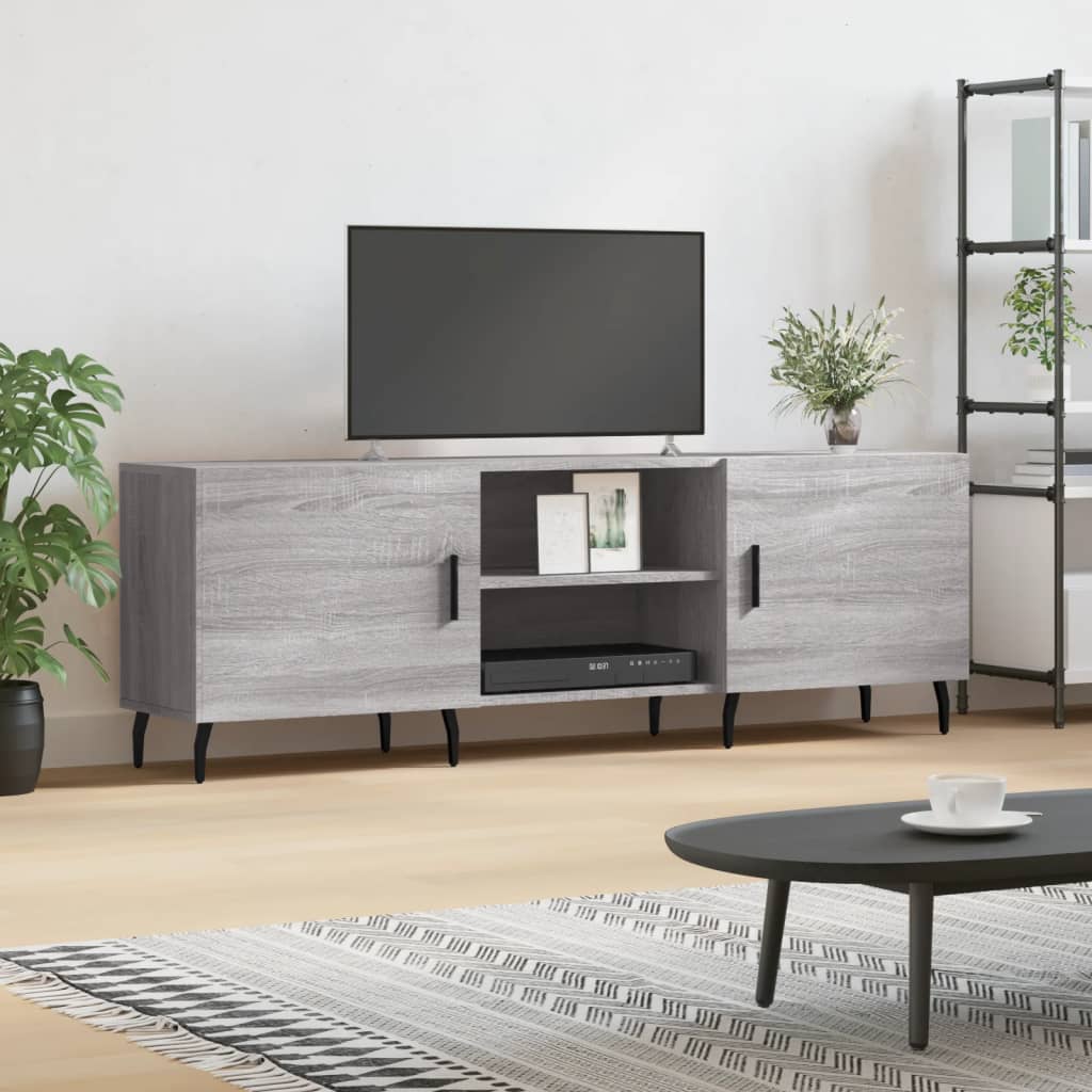 vidaXL TV Cabinet Grey Sonoma 150x30x50 cm Engineered Wood