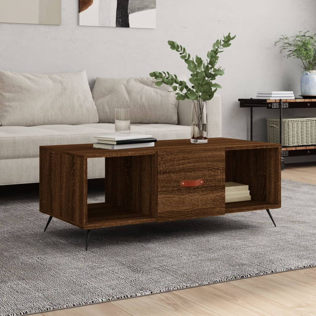 vidaXL Coffee Table Brown Oak 102x50x40 cm Engineered Wood